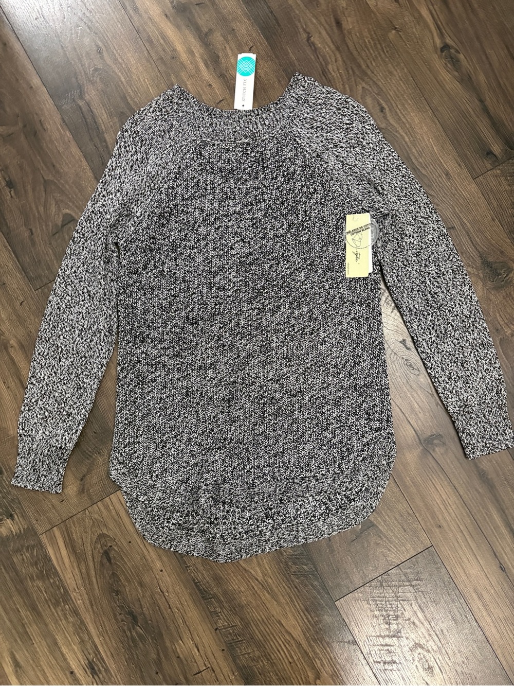 NWT RD Style Rowca Elbow Patch Sweater Black White Size M